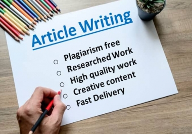 Article Writing - Bumper Offer 500 words