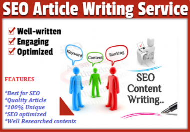 I'll write 1000 WORDS SEO friendly contents or articles for your website/blog. Pro writer/writing