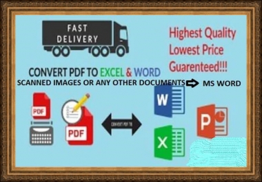 Professional typing CONVERT PDF TO WORDS,  EXCEL AND MORE