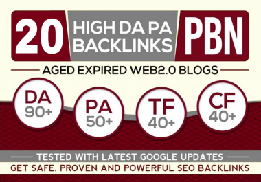 Landing page 20 PBN High 20 Plus DA PA CF TF Moz Authority Expired space Backlinks