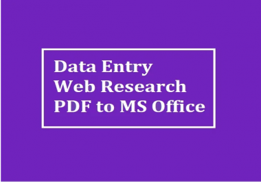 I will do data entry, excel, googlesheets,  spreadsheet,  PDF to excel