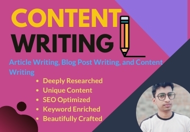 I will do SEO article writing blog post writing or content writing