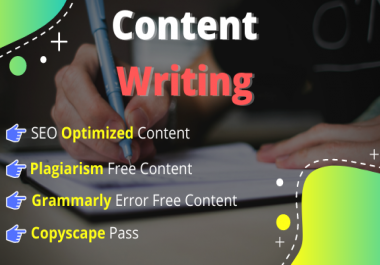 I will write 1500 words high-quality SEO content articles blog posts and on any topic