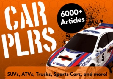 6000 Car and Automotive PLR Articles bundle