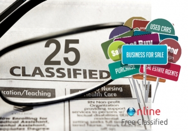 Post 25 ads on different high pr classified websites